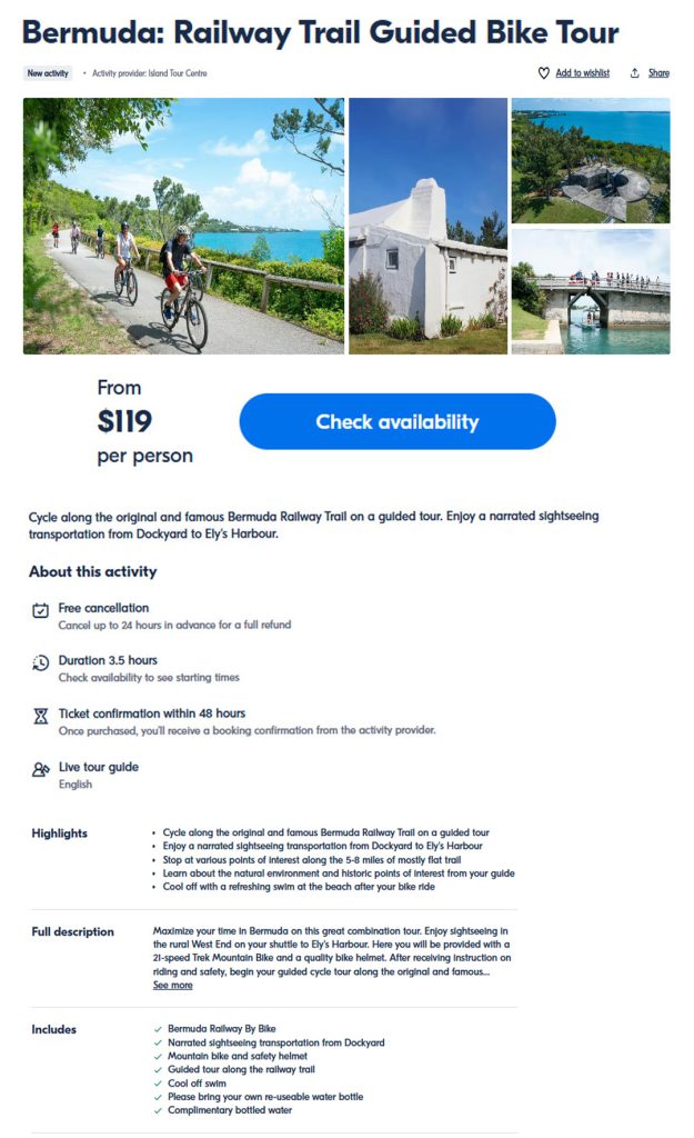 Bermuda Railway Trail Bike Tour
